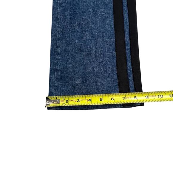 Roberto Cavalli Womens Italian Double Tuxedo Striped Jeans XL Kick Flared Italy - Picture 7 of 16